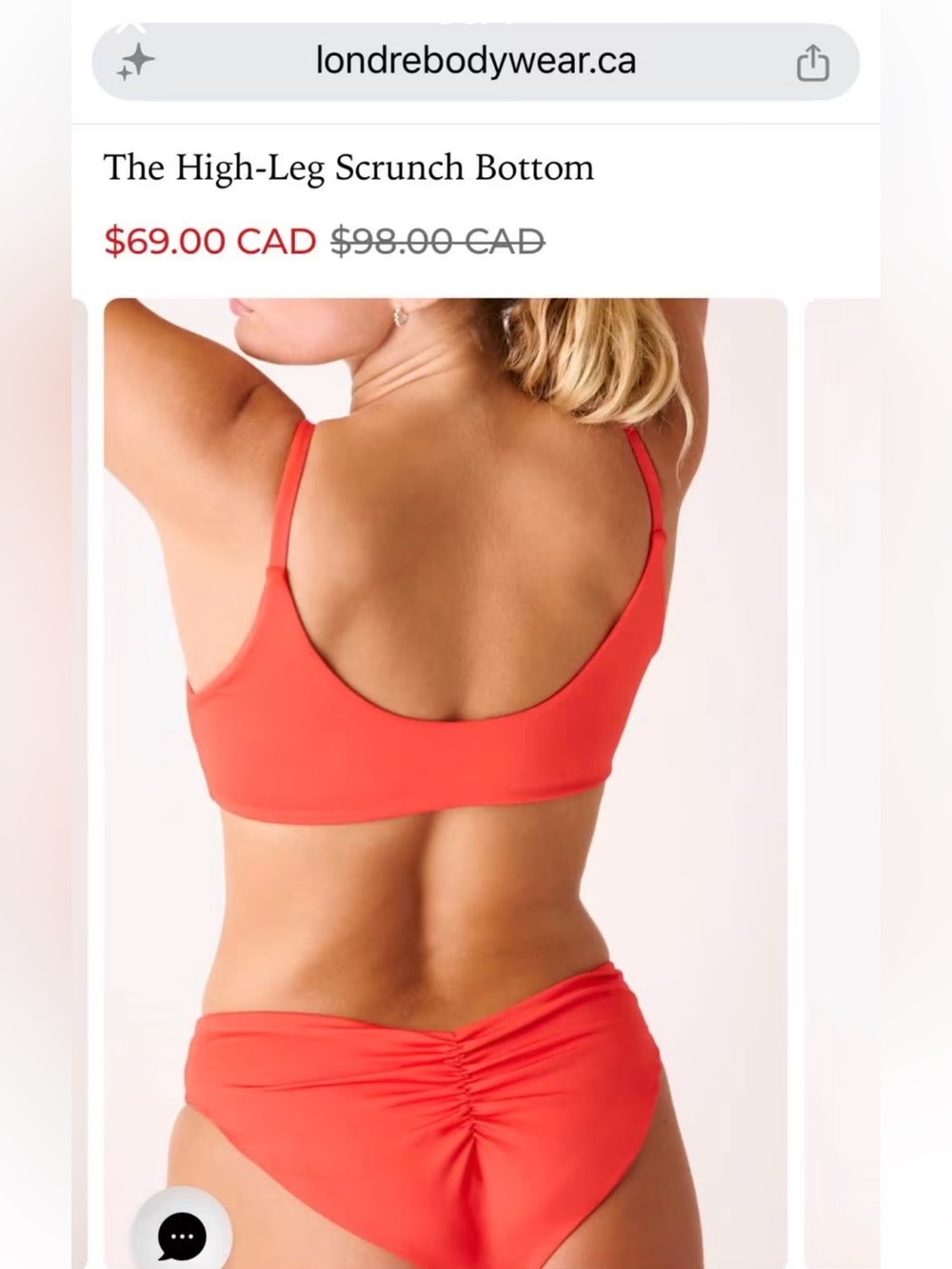Londre body swim bottoms high leg scrunch